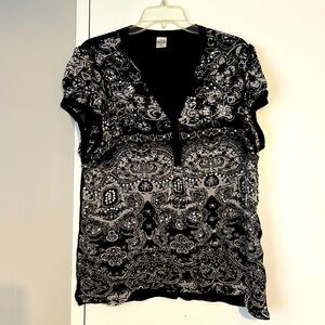 Bila short sleeve top for women with rhinestones. Size XL